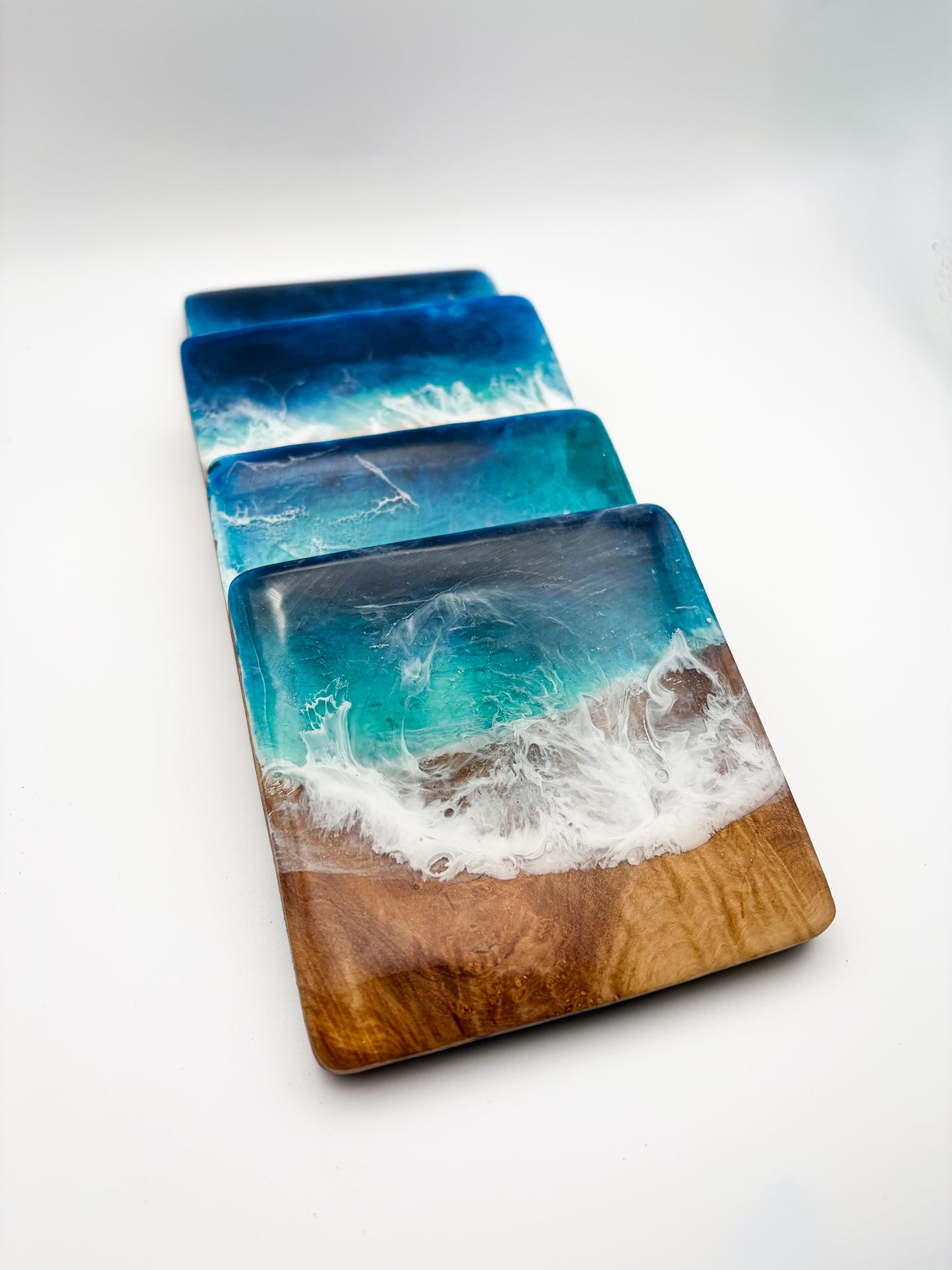 Dessous de verre Olivier résine océan