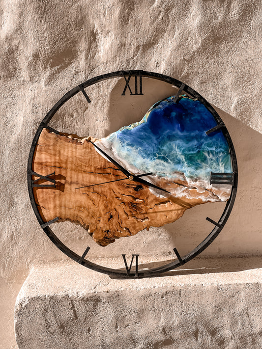Horloge Olivier résine epoxy écume